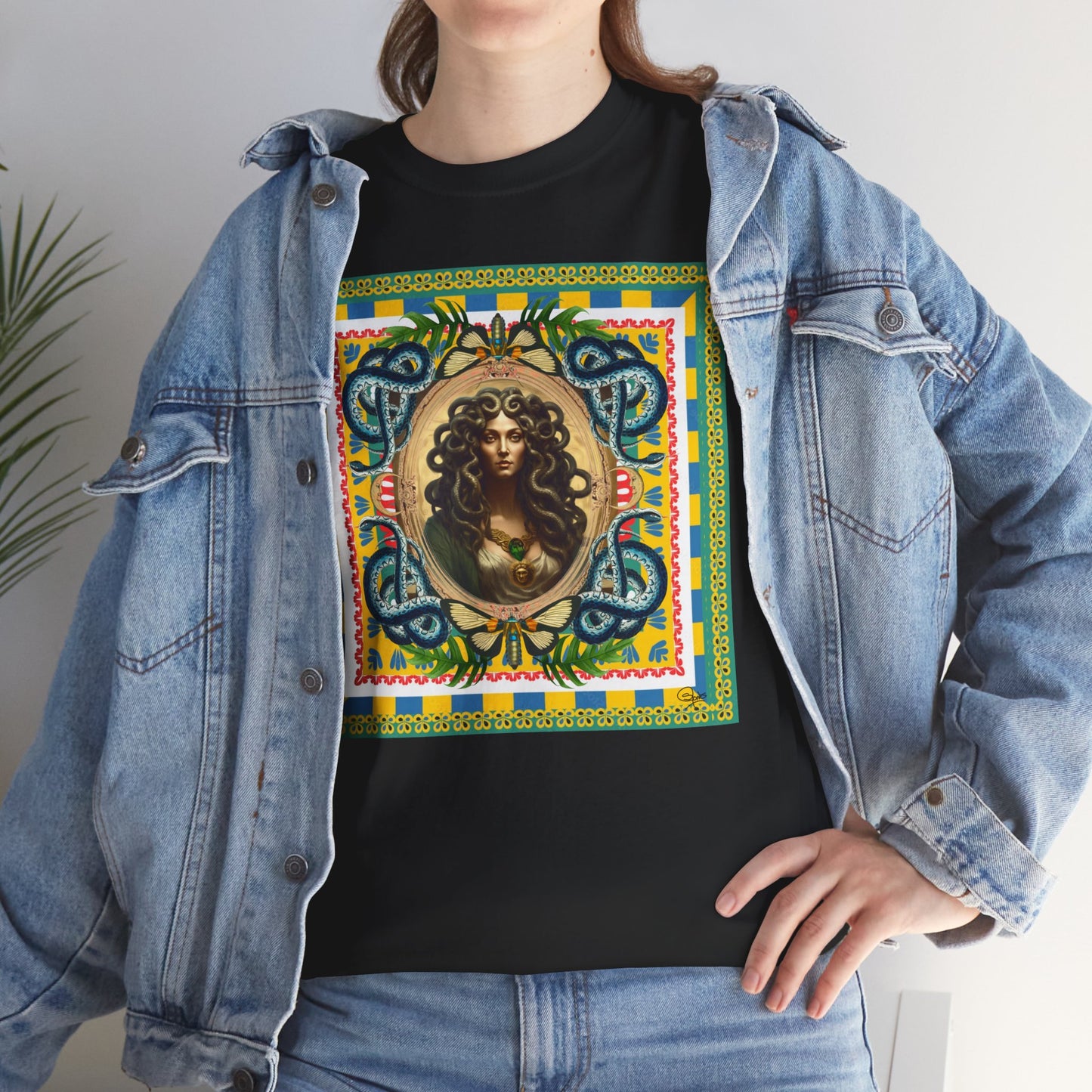 Mona Lisa Medusa - Unisex Cotton T-Shirt