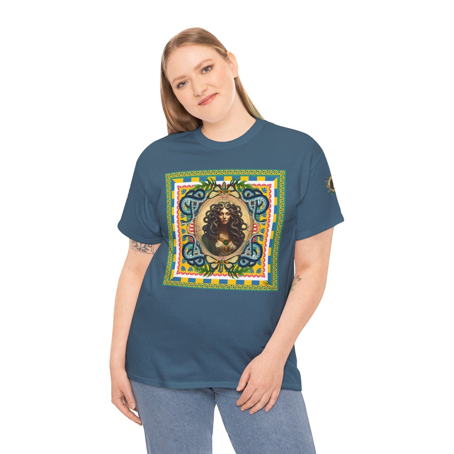 Mona Lisa Medusa - Unisex Cotton T-Shirt