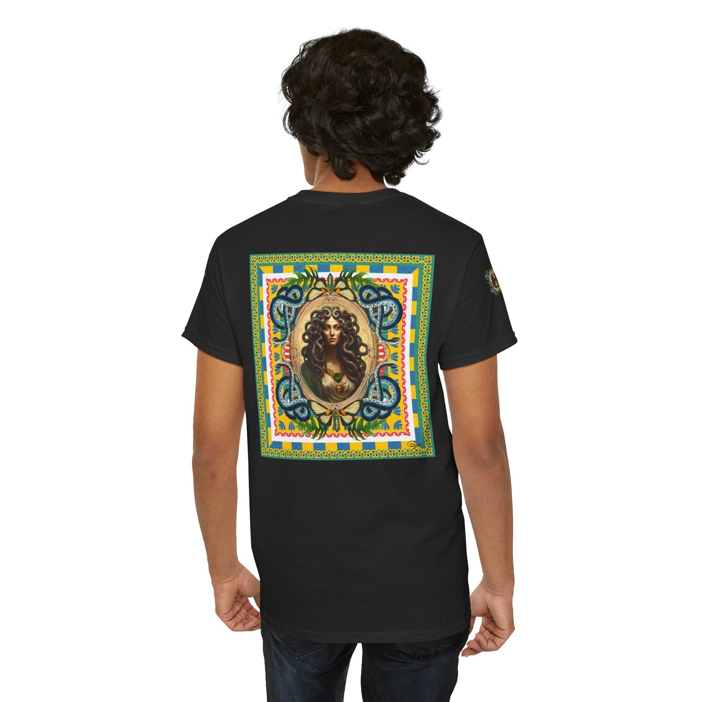 Mona Lisa Medusa - Unisex Cotton T-Shirt