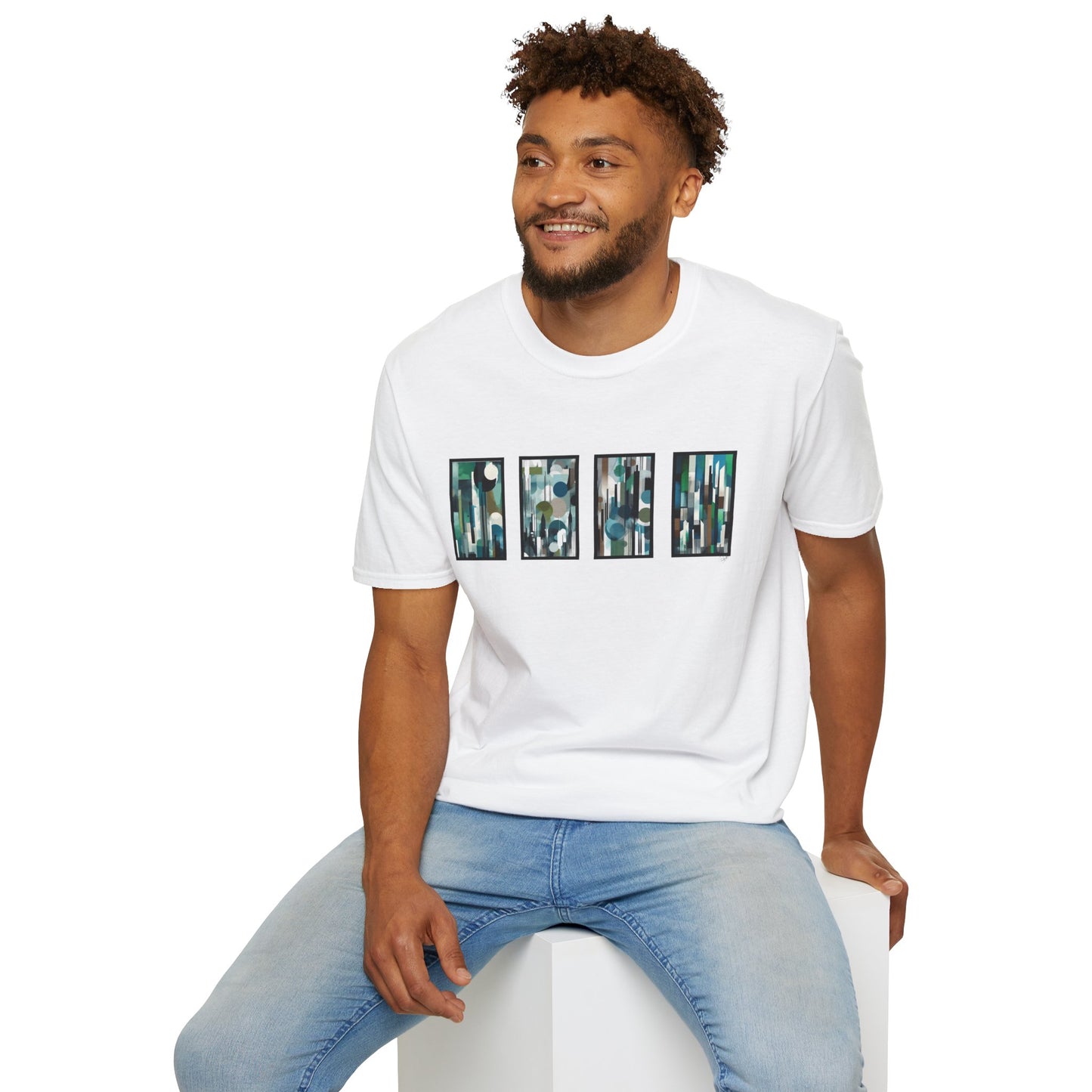 “Night Skyline” Abstract Art - Unisex T-Shirt