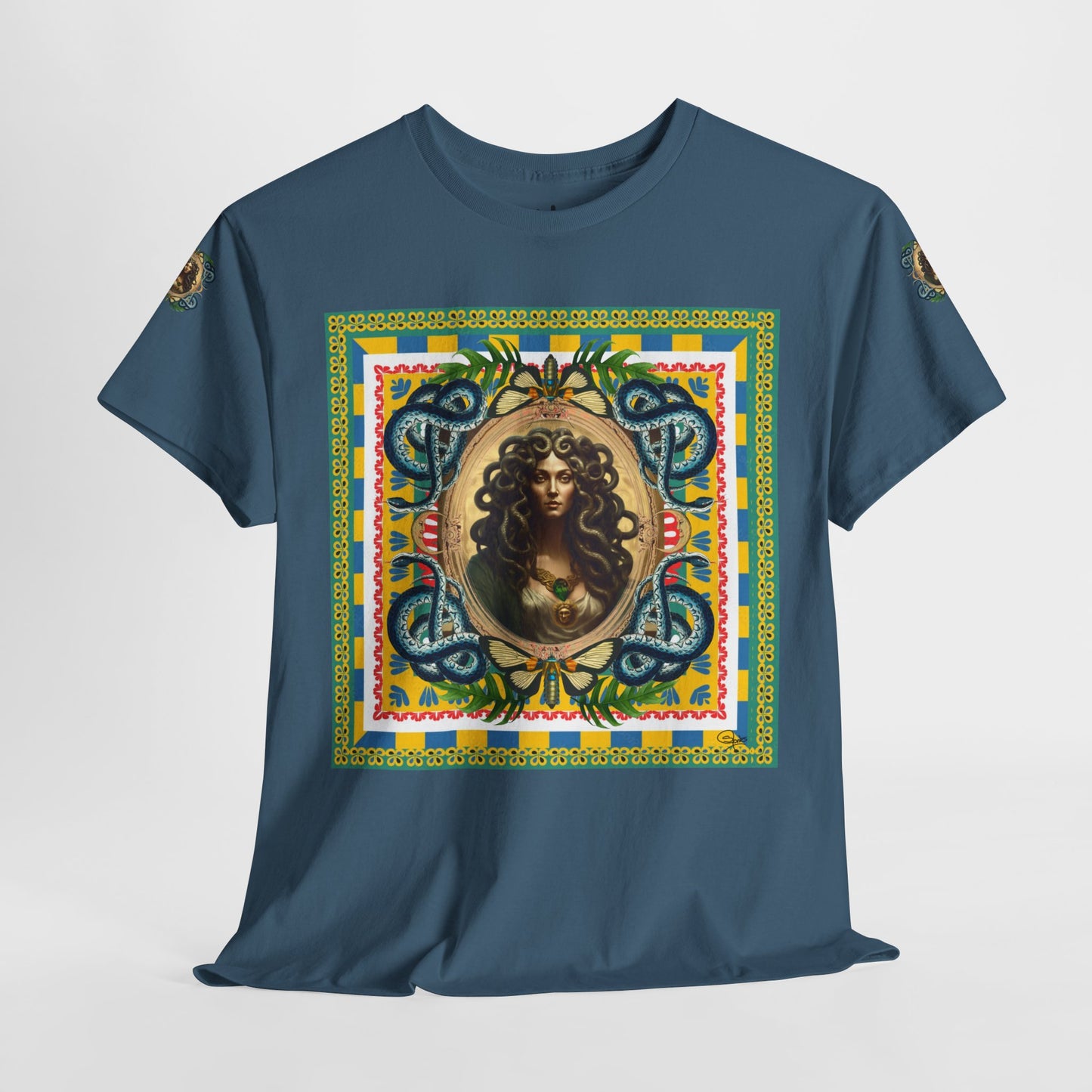 Mona Lisa Medusa - Unisex Cotton T-Shirt