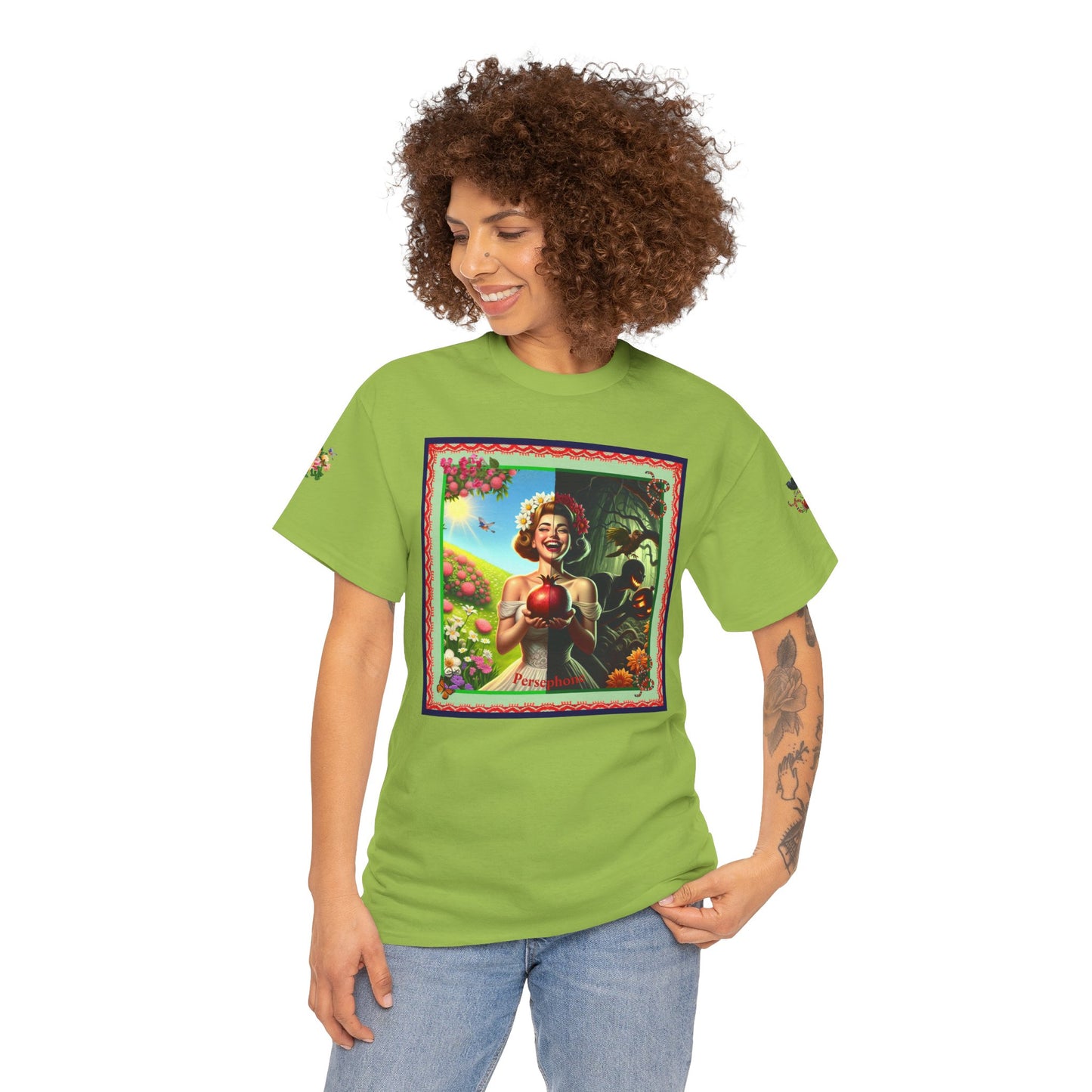 Persephone- Goddess of Spring and Queen of the Underworld - Unisex Heavy Cotton Tee