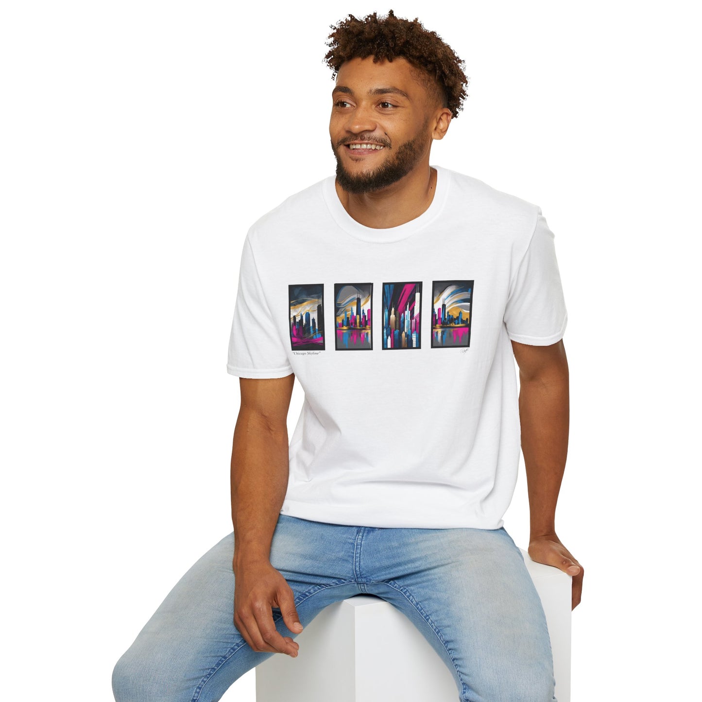 “Chicago Skyline” Abstract Art - Unisex T-Shirt