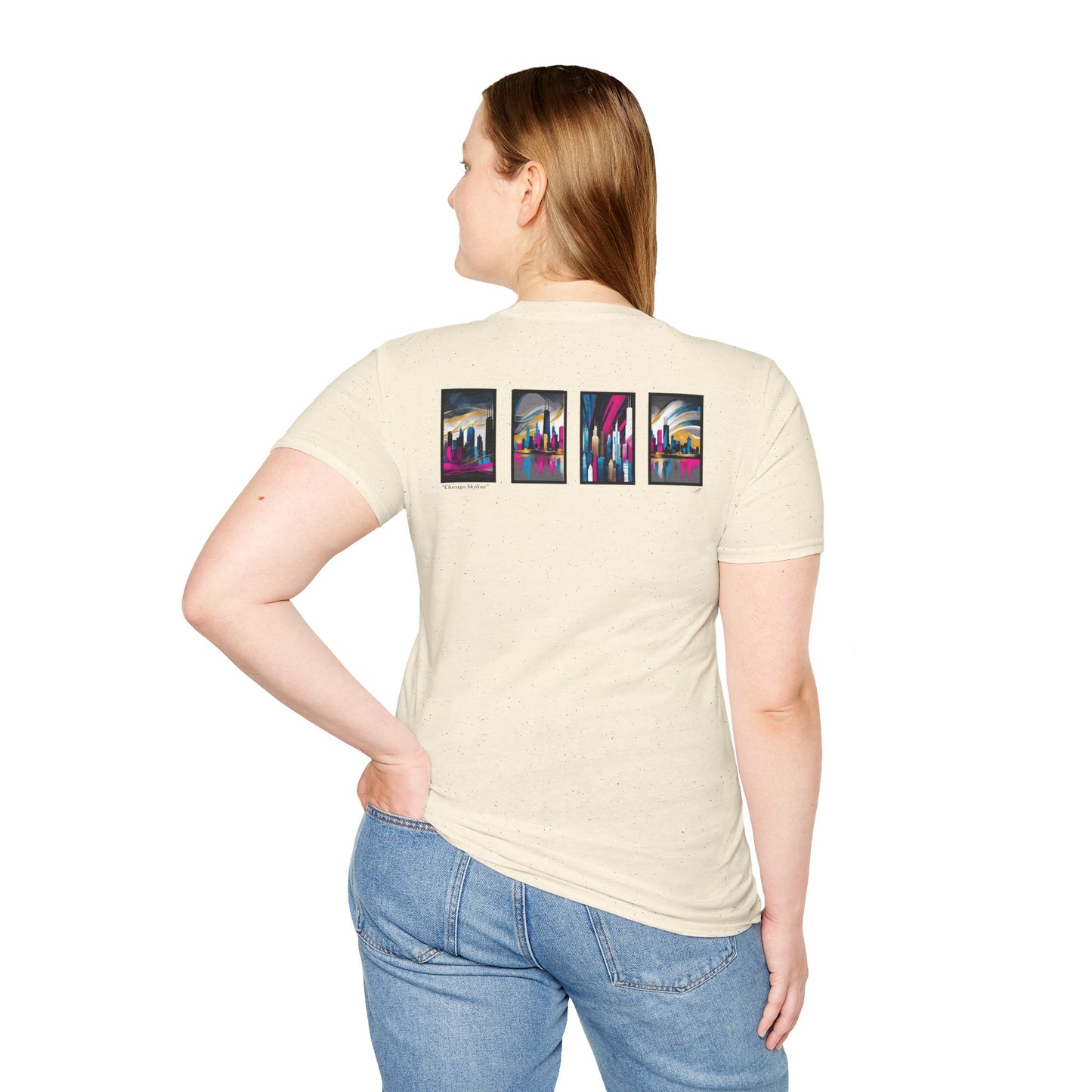 “Chicago Skyline” Abstract Art - Unisex T-Shirt