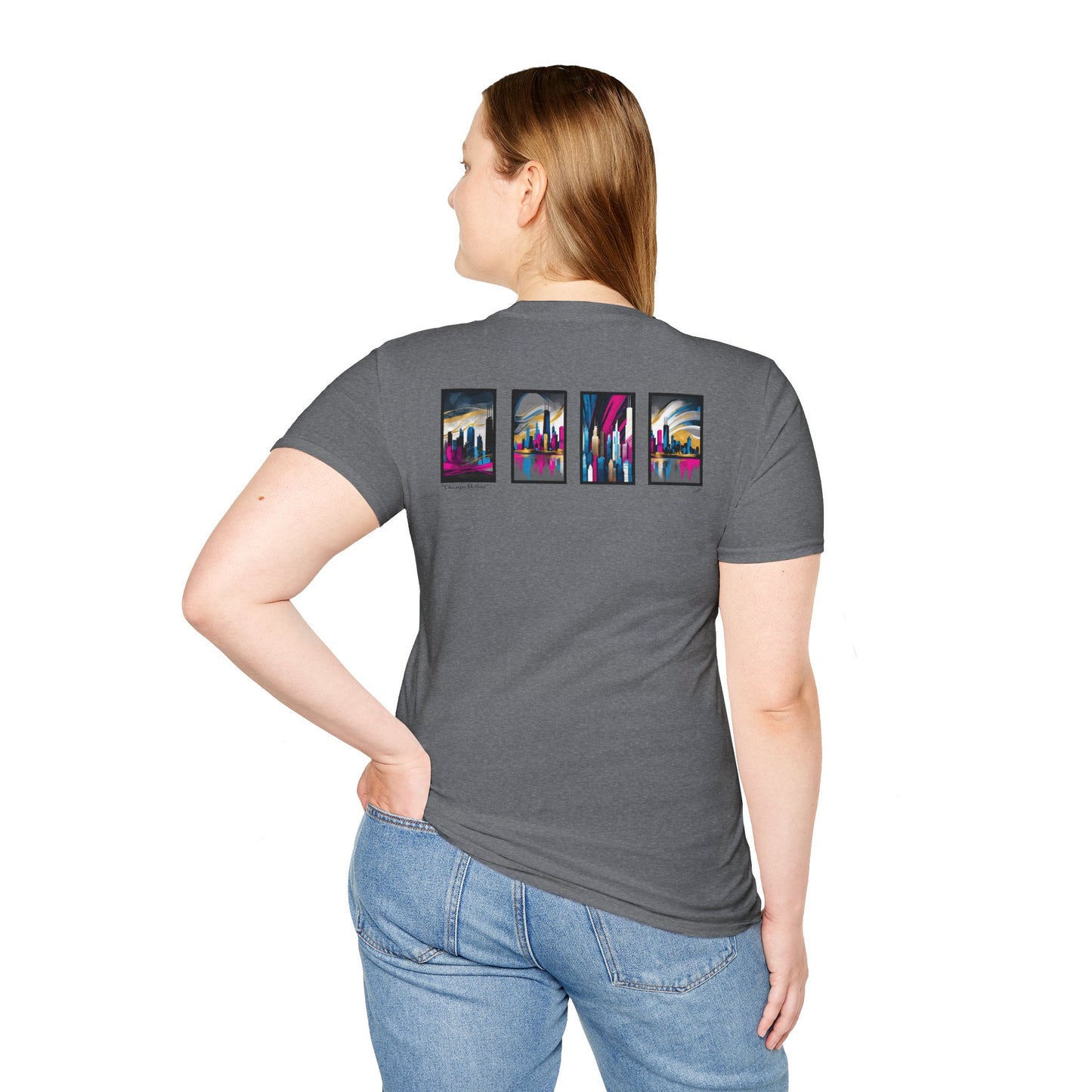“Chicago Skyline” Abstract Art - Unisex T-Shirt