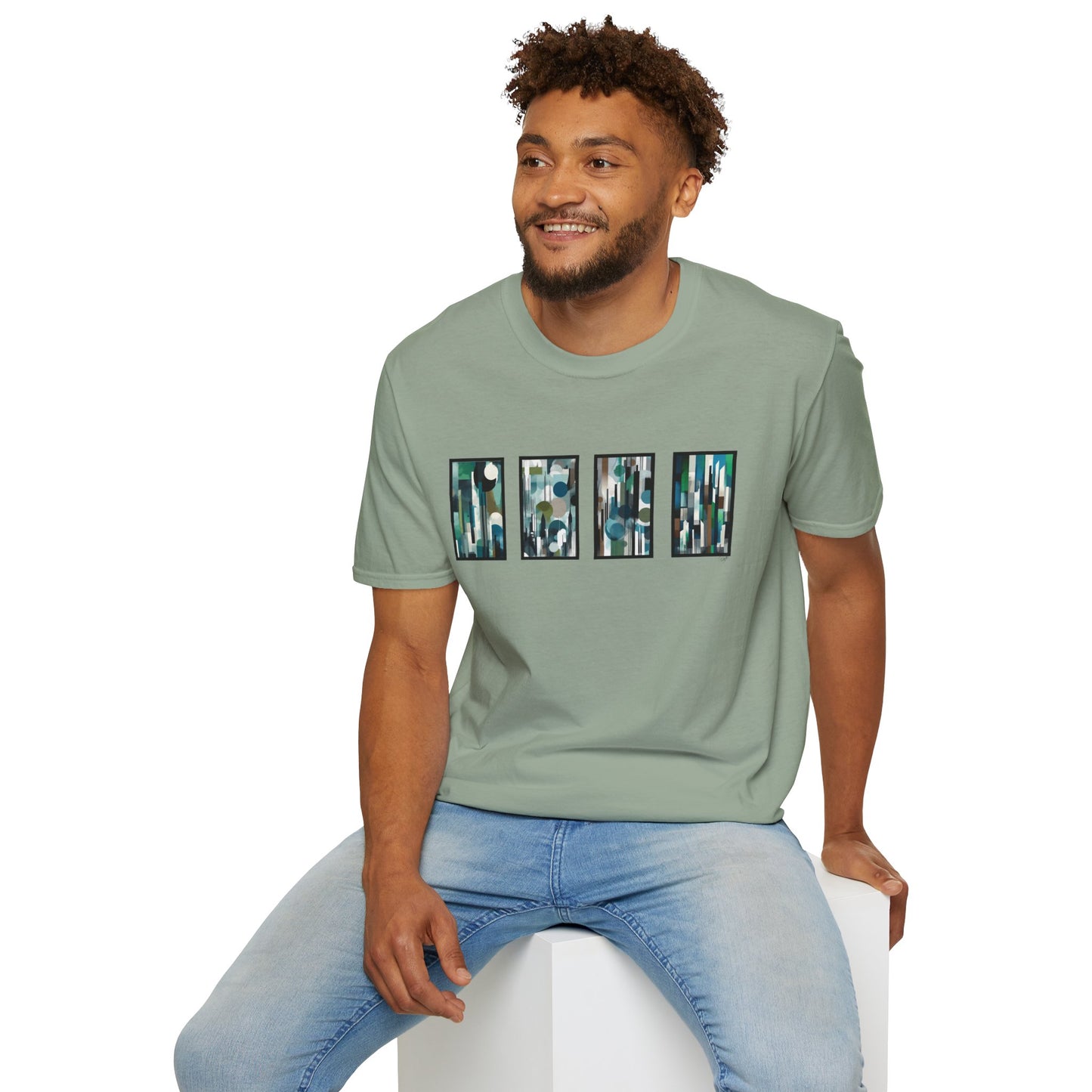 “Night Skyline” Abstract Art - Unisex T-Shirt