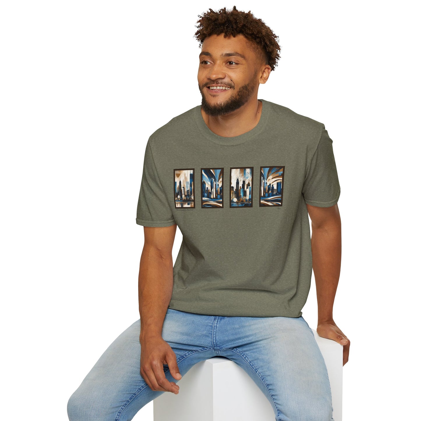 “Minneapolis Skyline” Abstract Art - Unisex T-Shirt