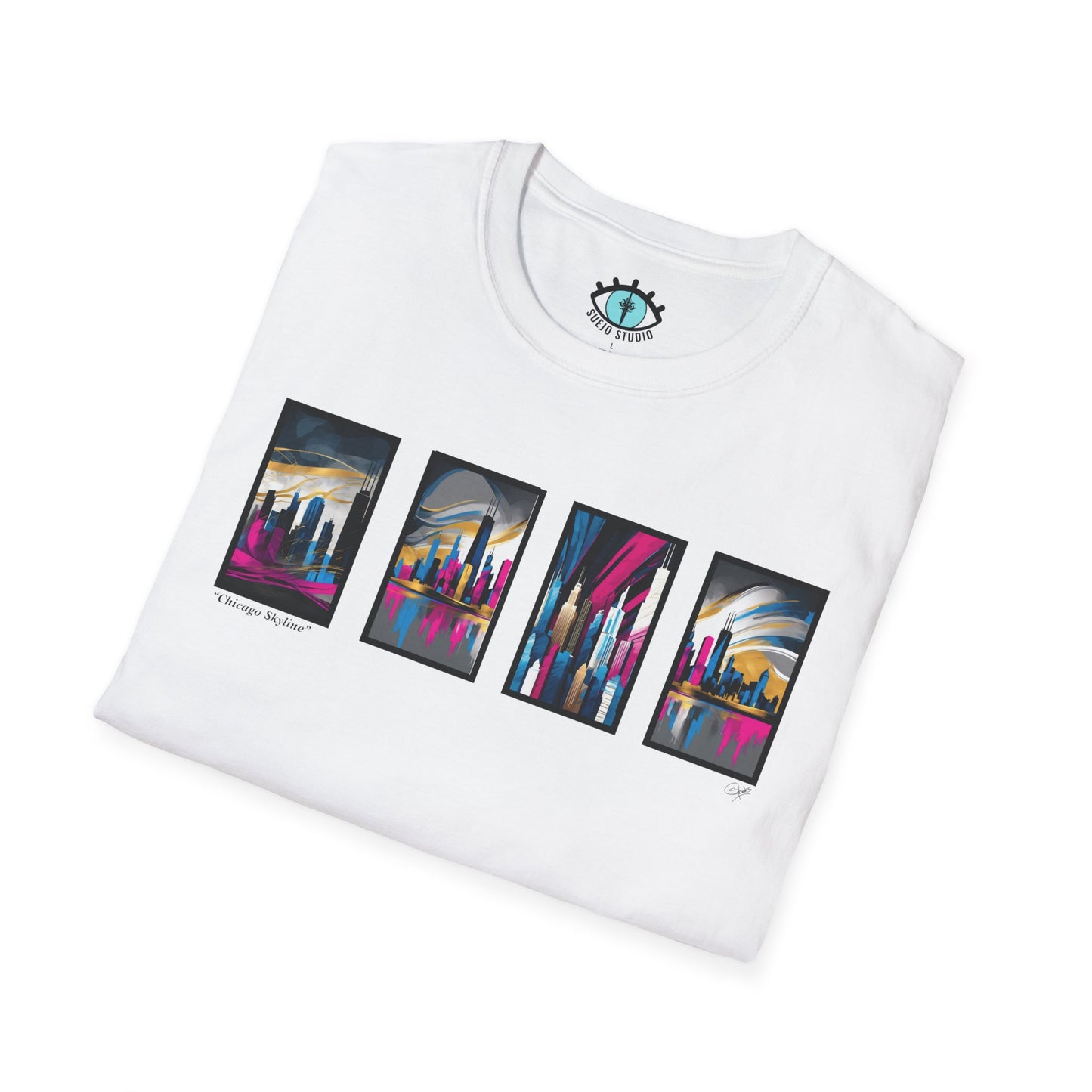 “Chicago Skyline” Abstract Art - Unisex T-Shirt