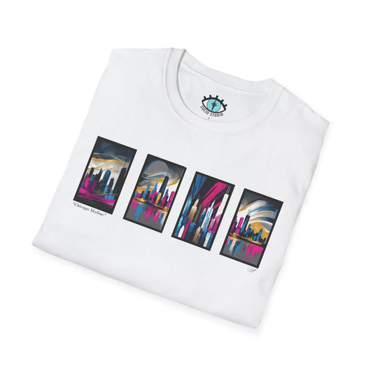 “Chicago Skyline” Abstract Art - Unisex T-Shirt