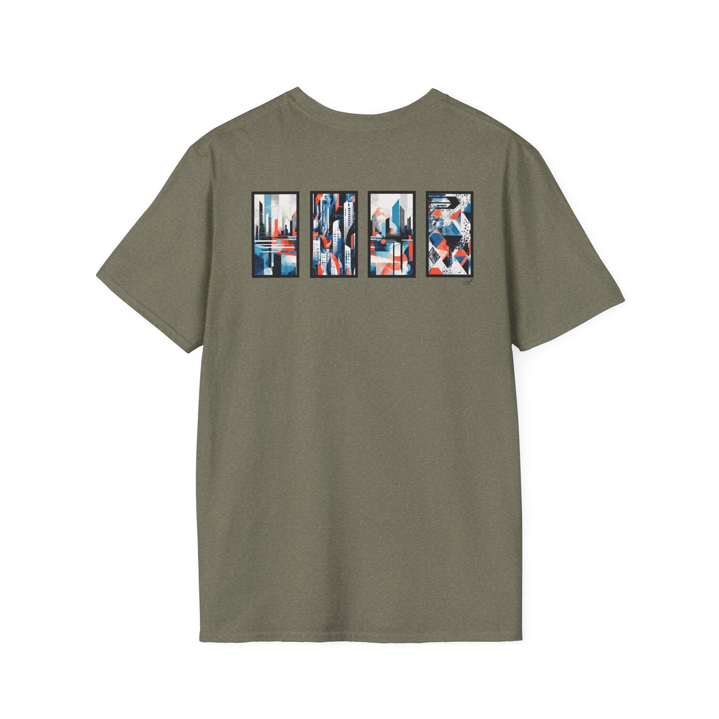 “Cityscape Blue” Abstract Art - Unisex T-Shirt