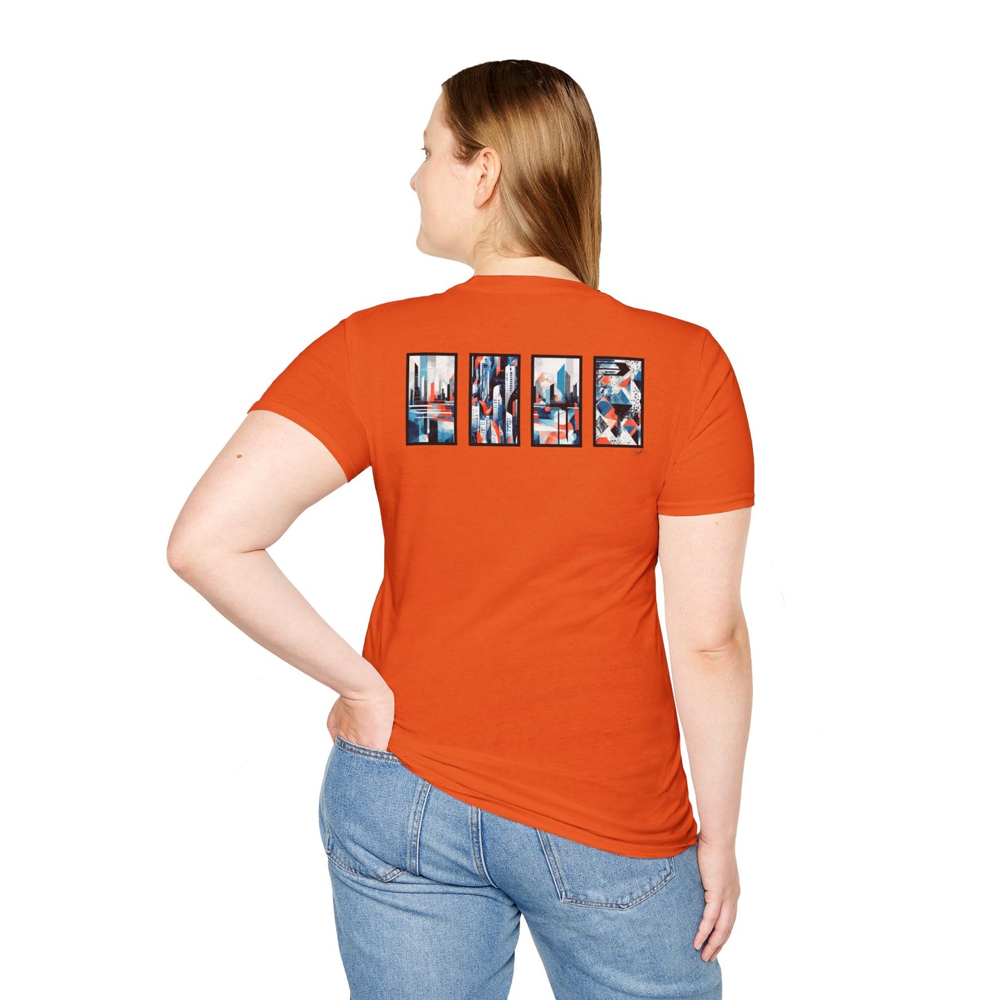“Cityscape Blue” Abstract Art - Unisex T-Shirt