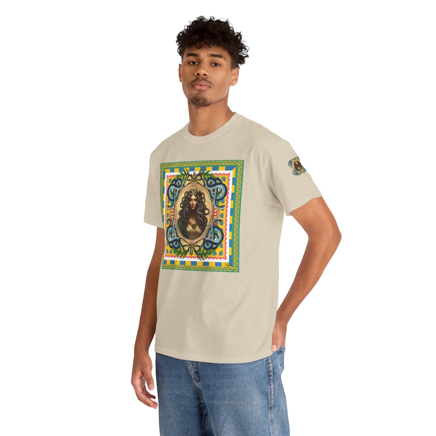 Mona Lisa Medusa - Unisex Cotton T-Shirt