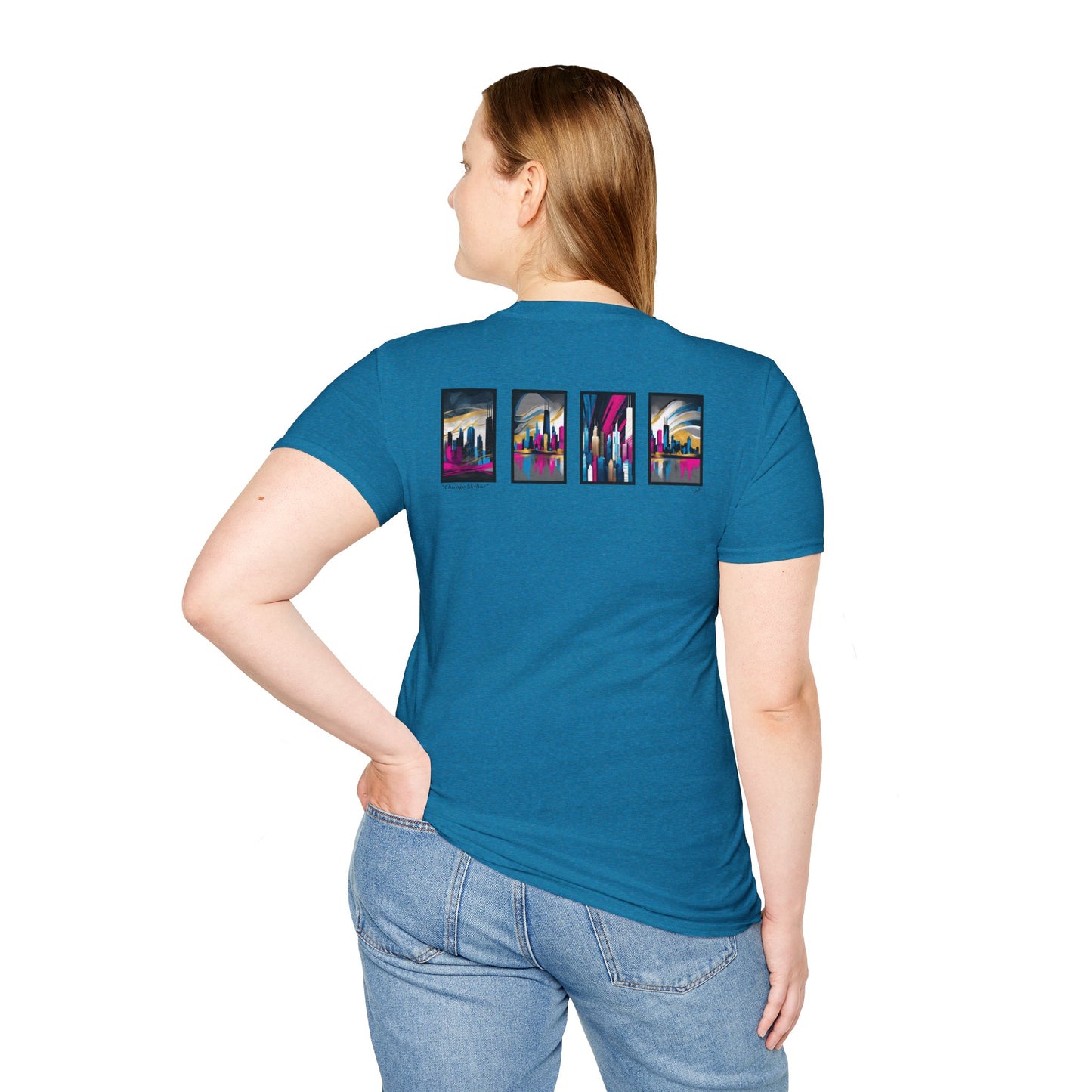 “Chicago Skyline” Abstract Art - Unisex T-Shirt