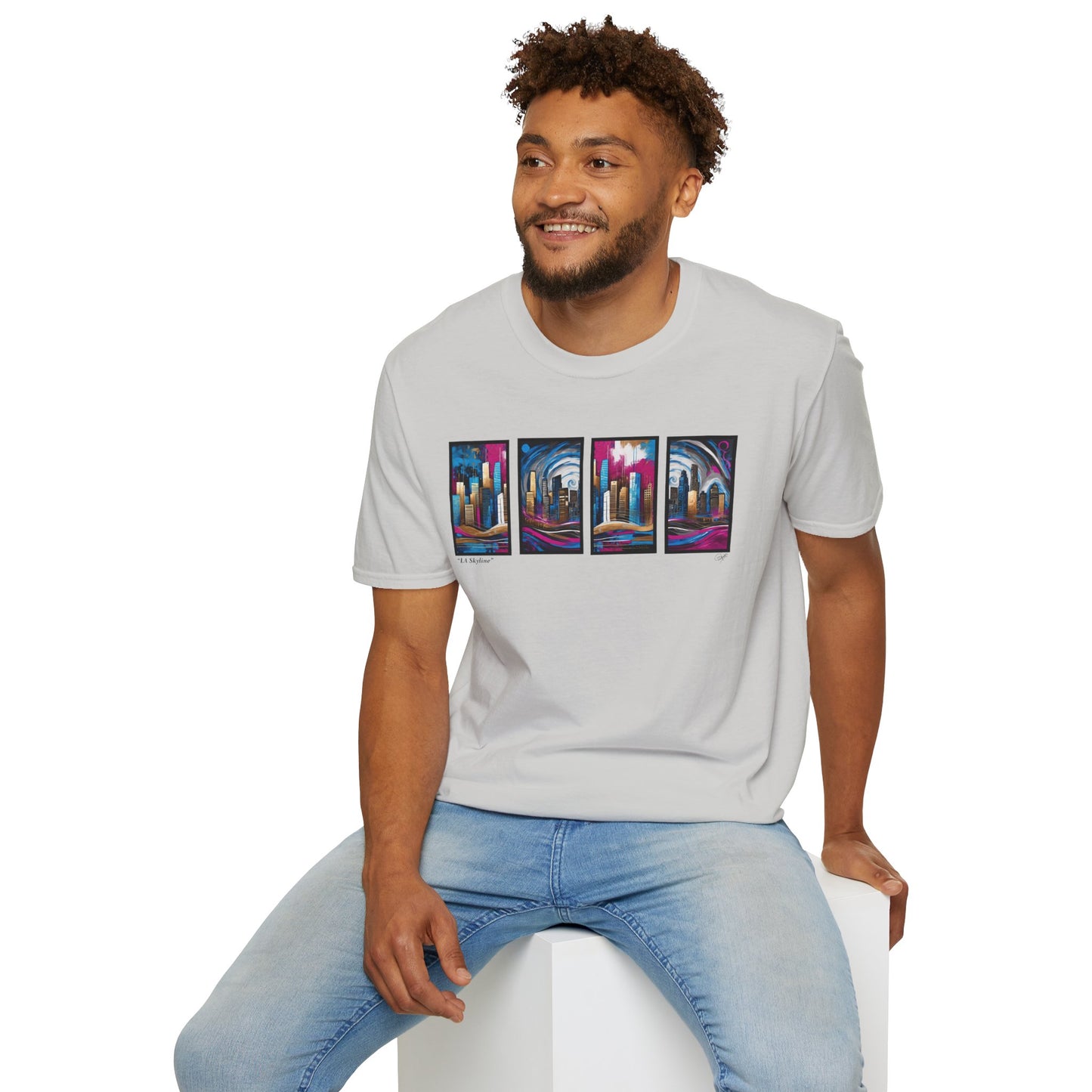 “LA Skyline” Abstract Art - Unisex T-Shirt