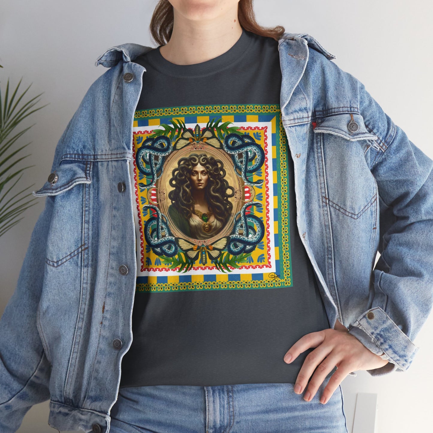 Mona Lisa Medusa - Unisex Cotton T-Shirt