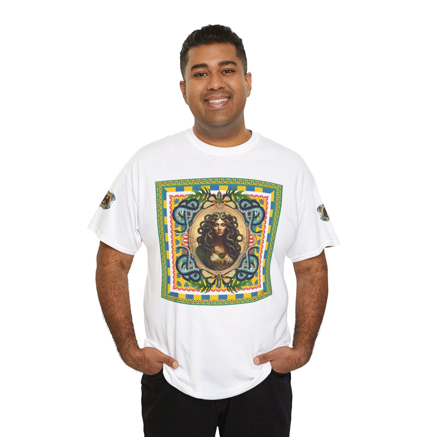 Mona Lisa Medusa - Unisex Cotton T-Shirt