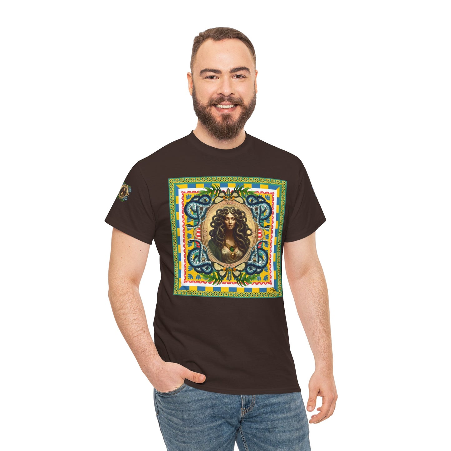 Mona Lisa Medusa - Unisex Cotton T-Shirt