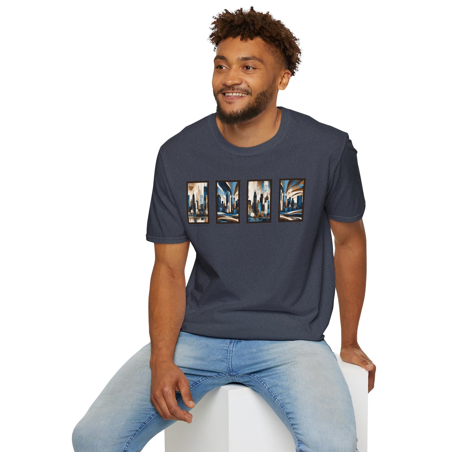 “Minneapolis Skyline” Abstract Art - Unisex T-Shirt