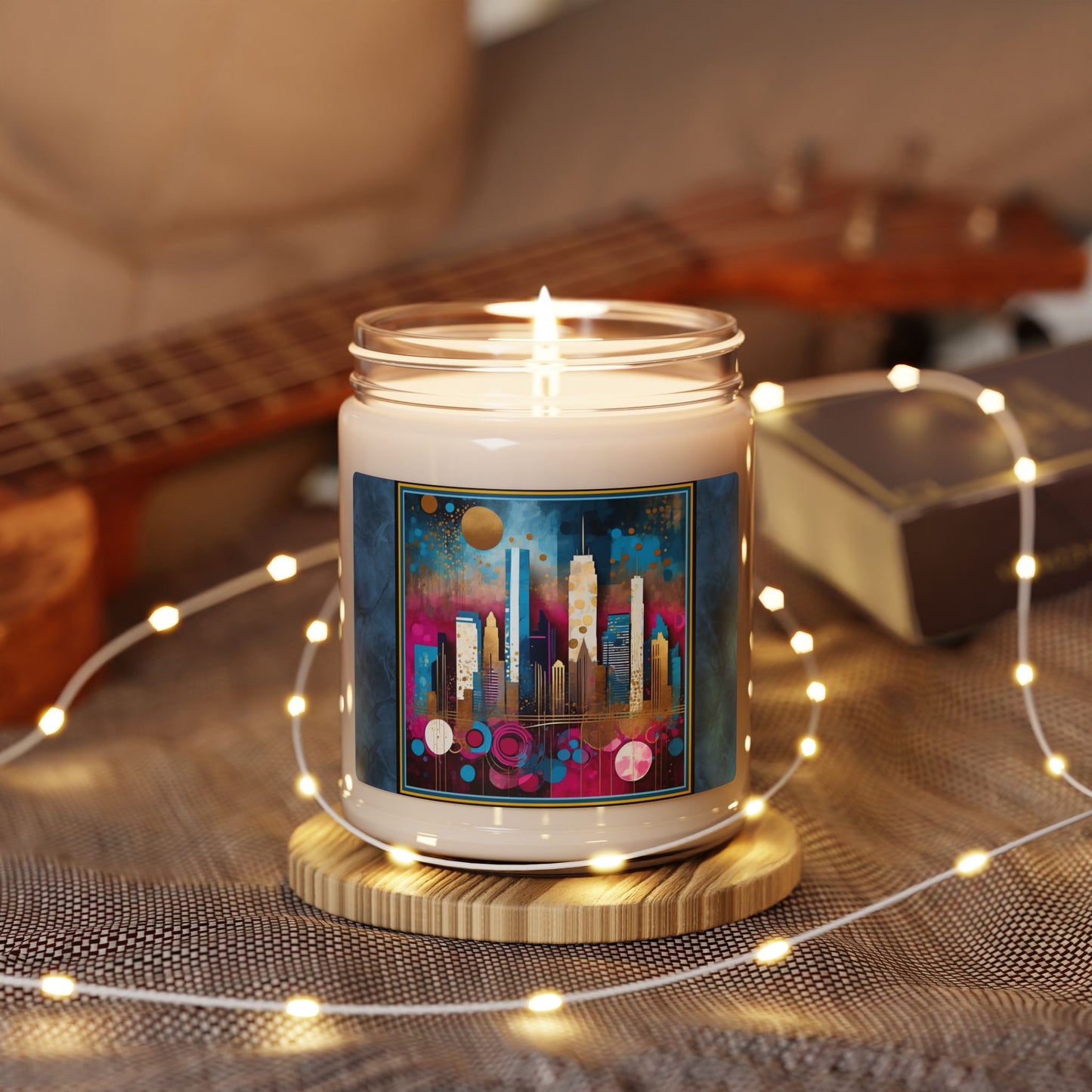 “LA Skyline” Abstract Art - Scented Soy Candle, 9oz