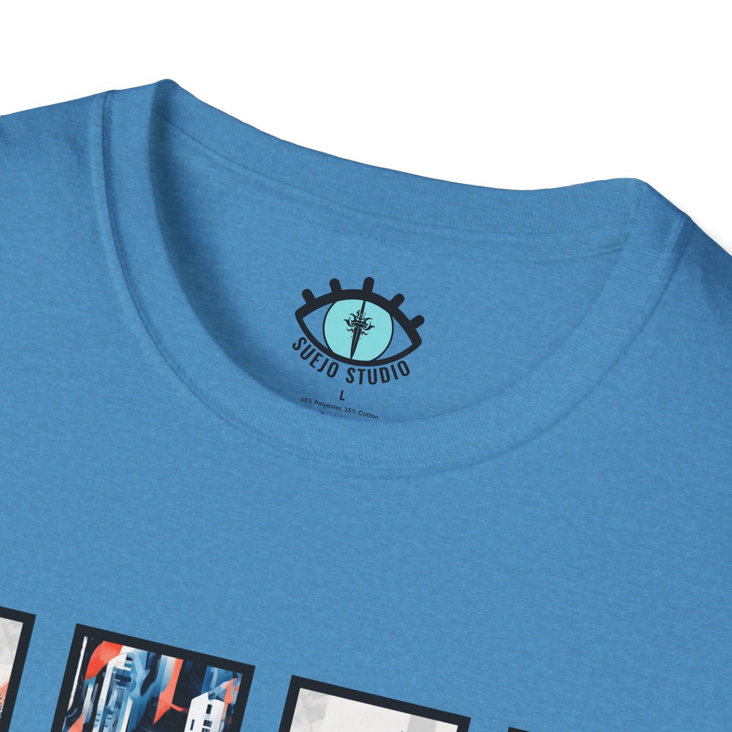 “Cityscape Blue” Abstract Art - Unisex T-Shirt