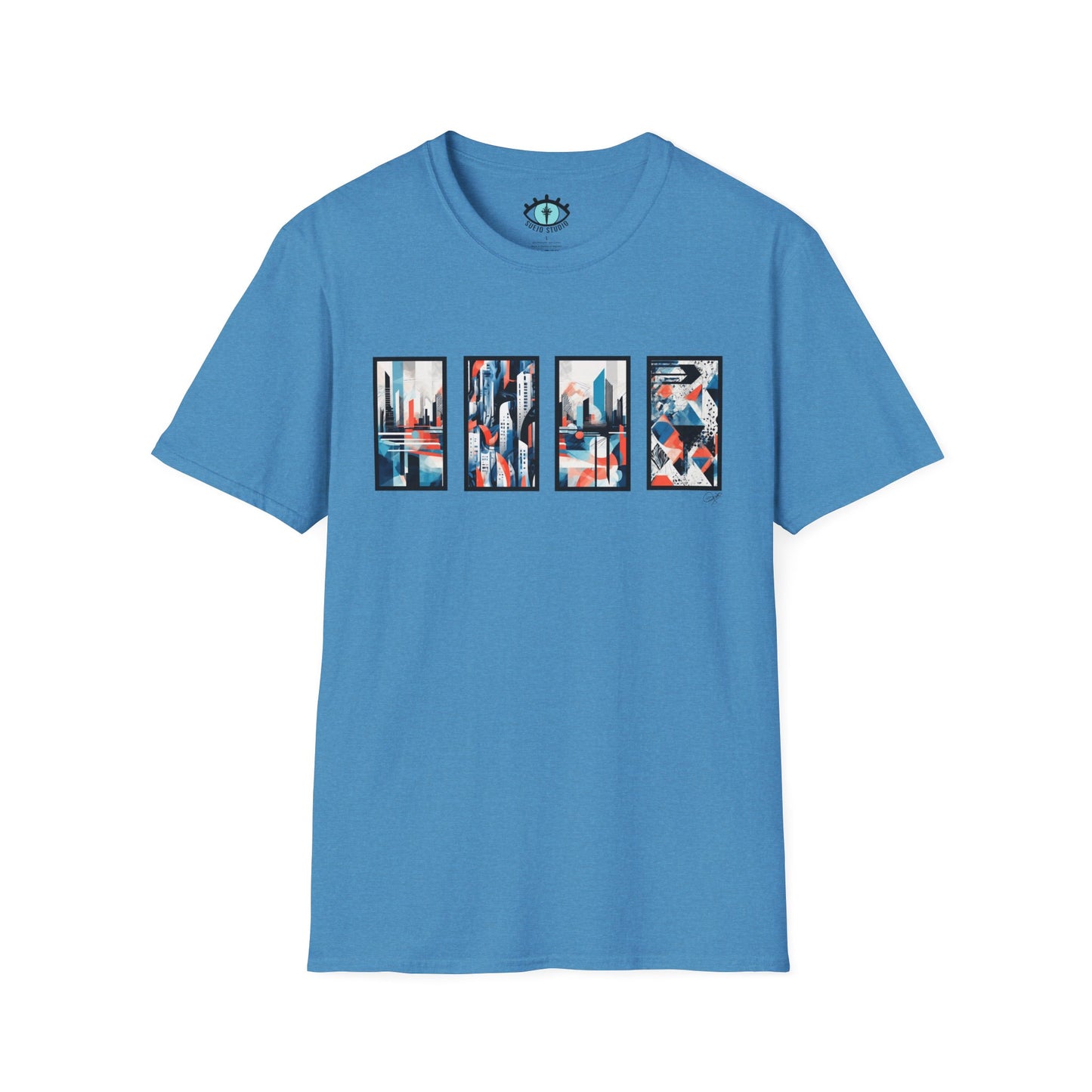 “Cityscape Blue” Abstract Art - Unisex T-Shirt