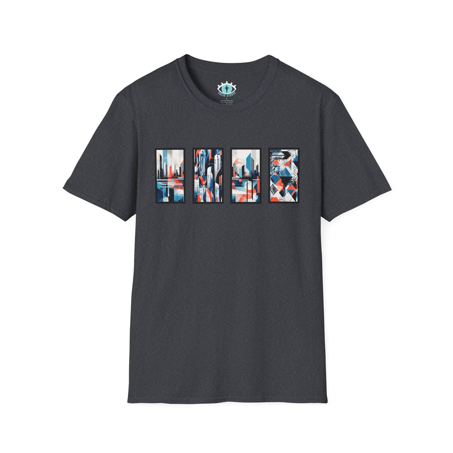 “Cityscape Blue” Abstract Art - Unisex T-Shirt