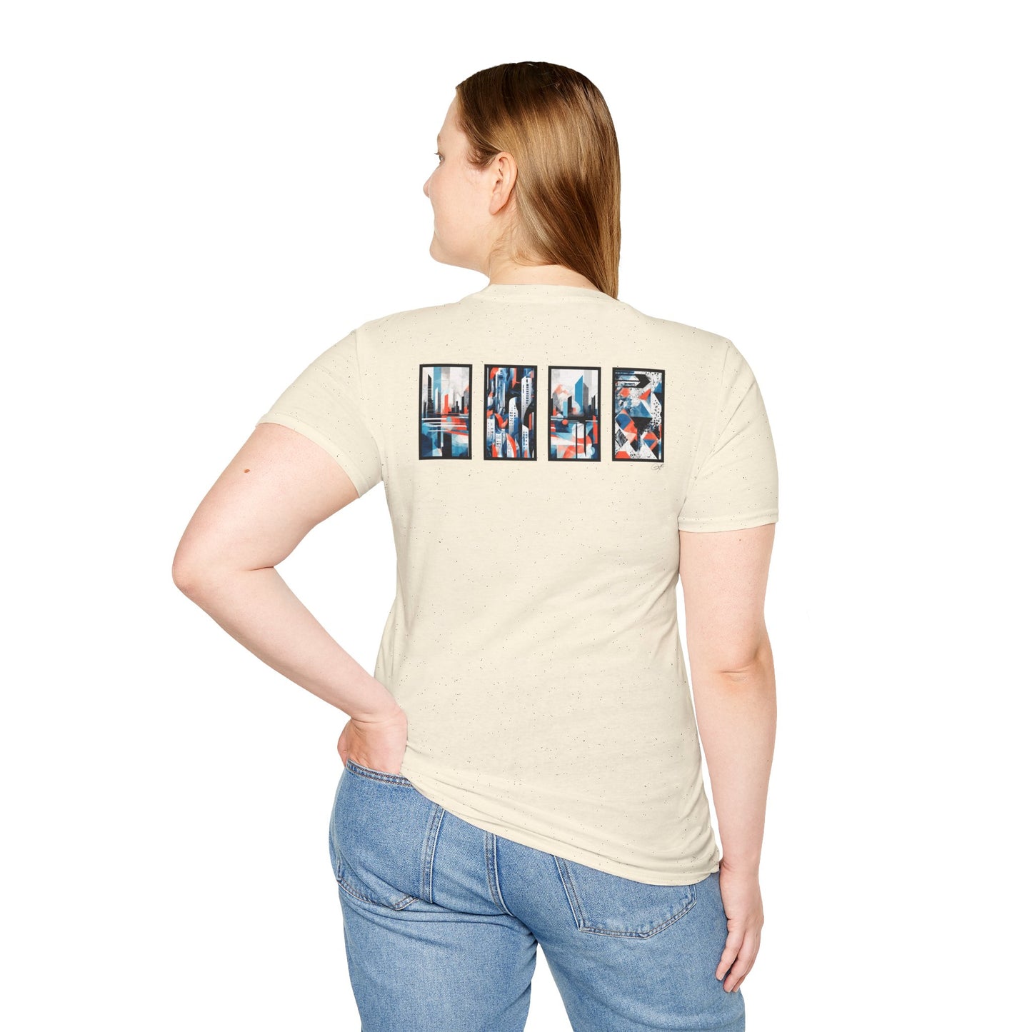 “Cityscape Blue” Abstract Art - Unisex T-Shirt