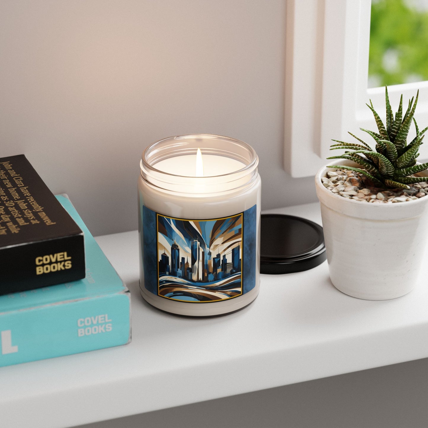 “Minneapolis Skyline” Abstract Art - Scented Soy Candle, 9oz