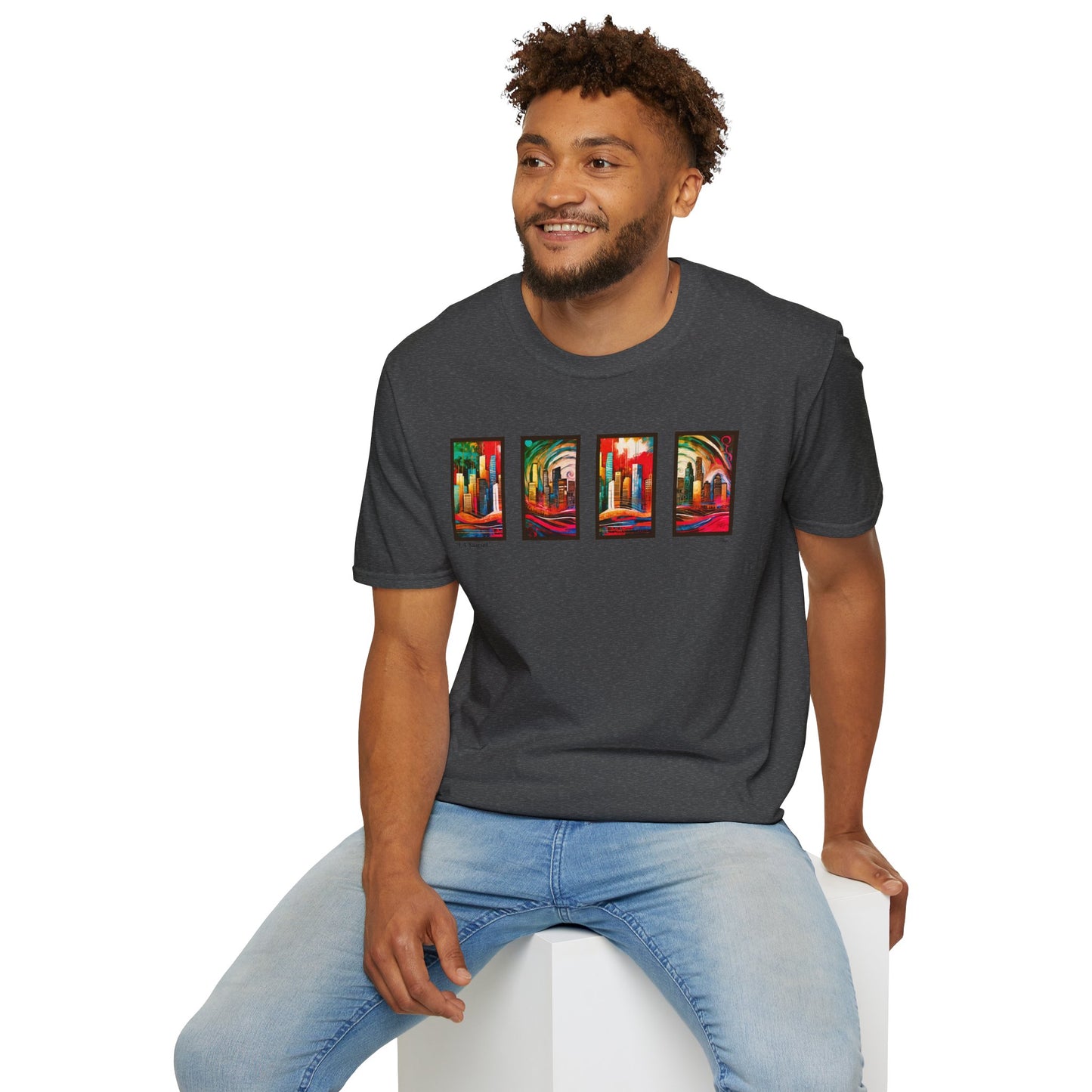 “LA Sunset” Abstract Art - Unisex T-Shirt