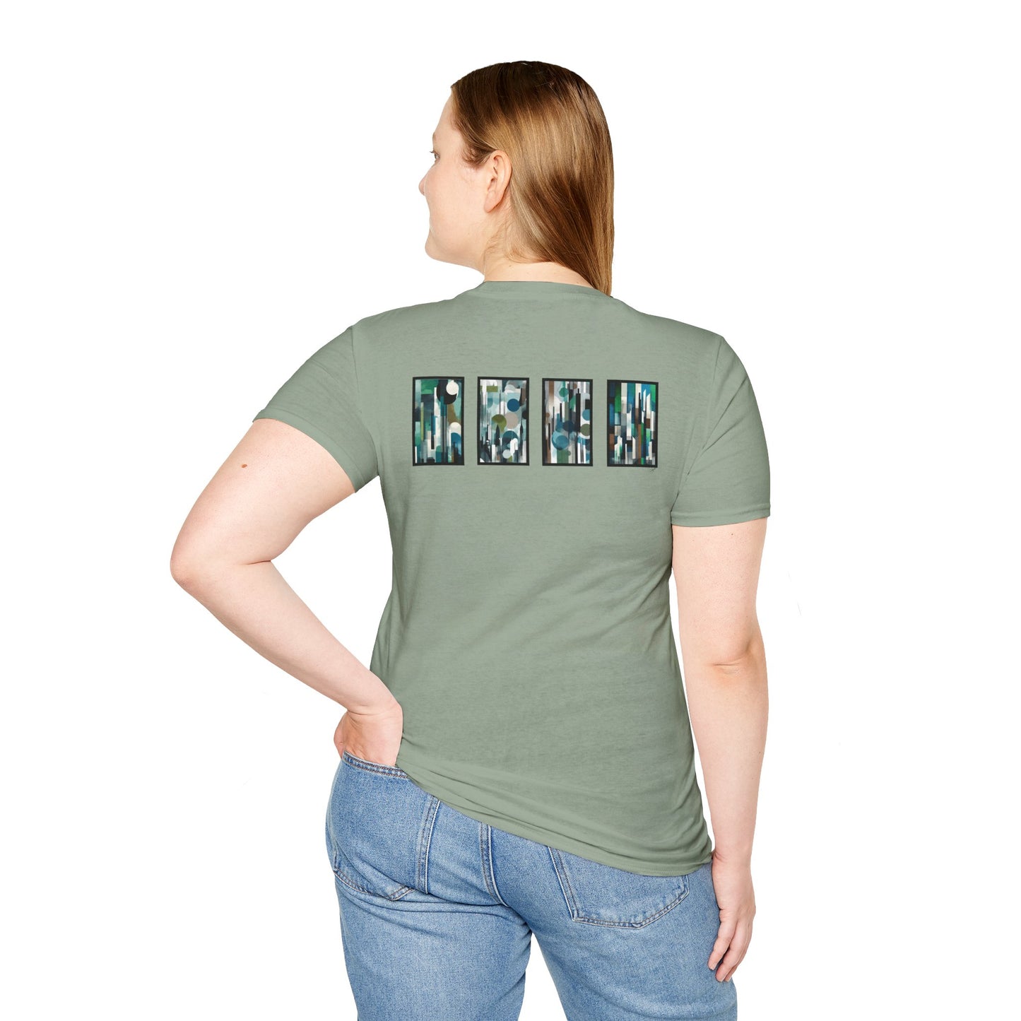 “Night Skyline” Abstract Art - Unisex T-Shirt