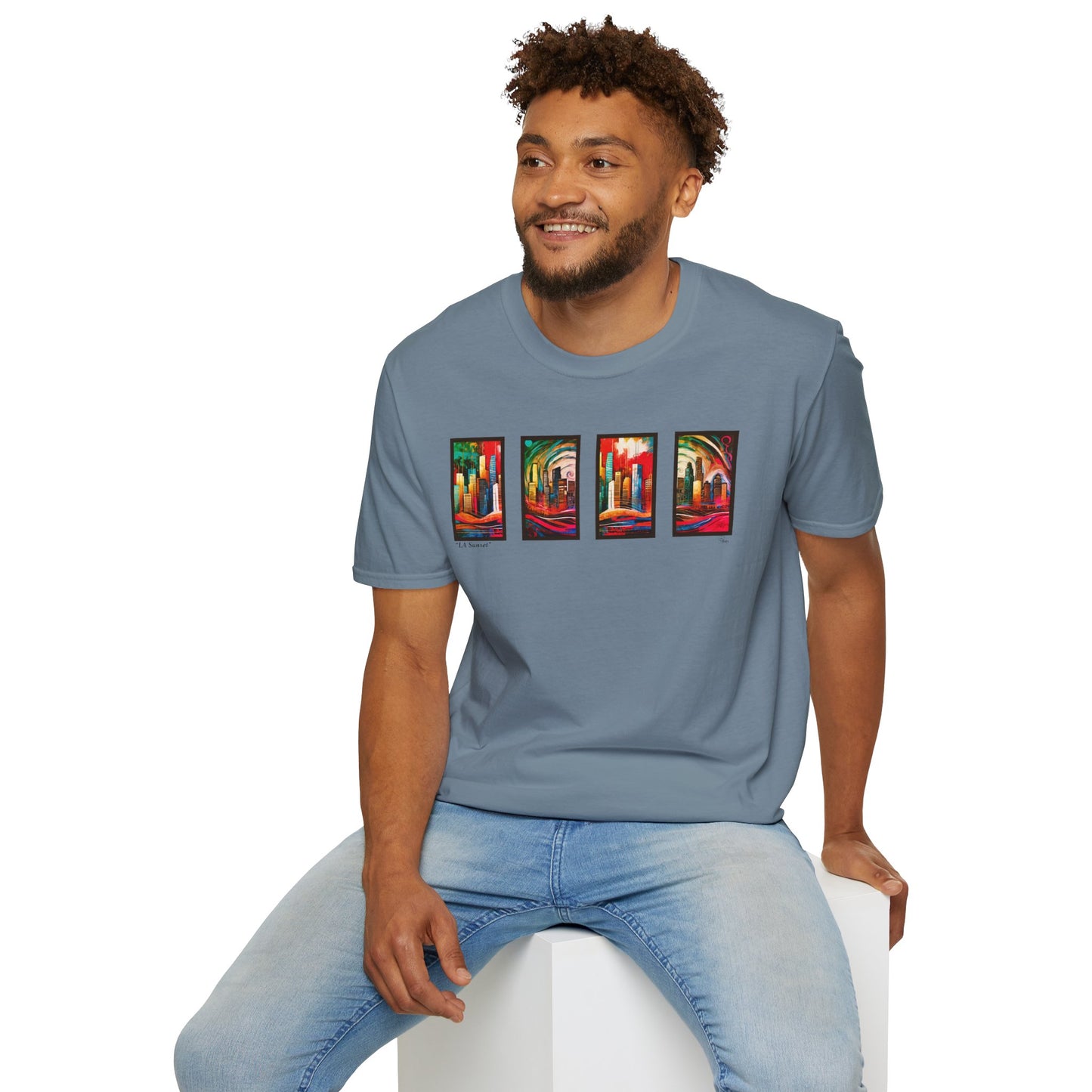 “LA Sunset” Abstract Art - Unisex T-Shirt