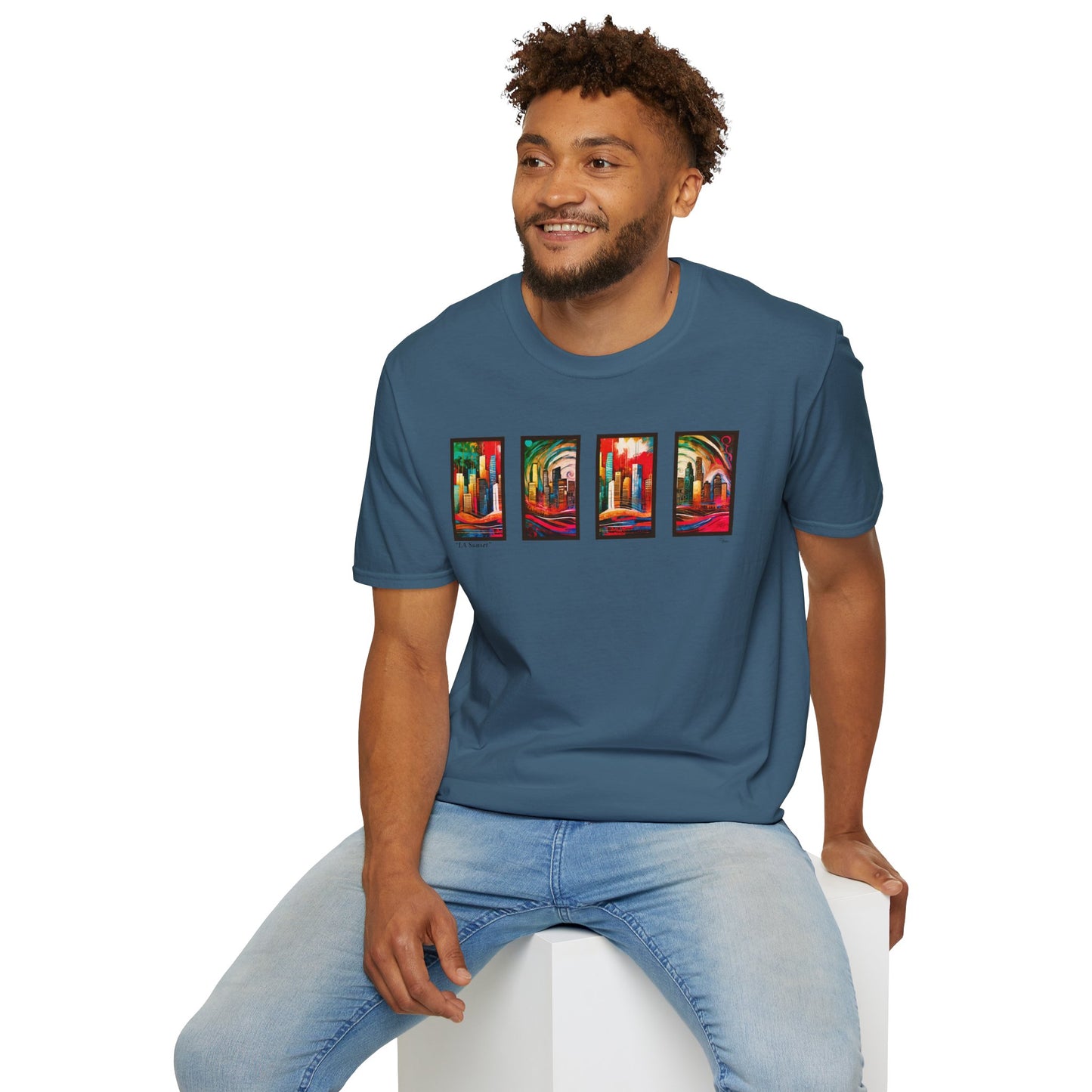 “LA Sunset” Abstract Art - Unisex T-Shirt