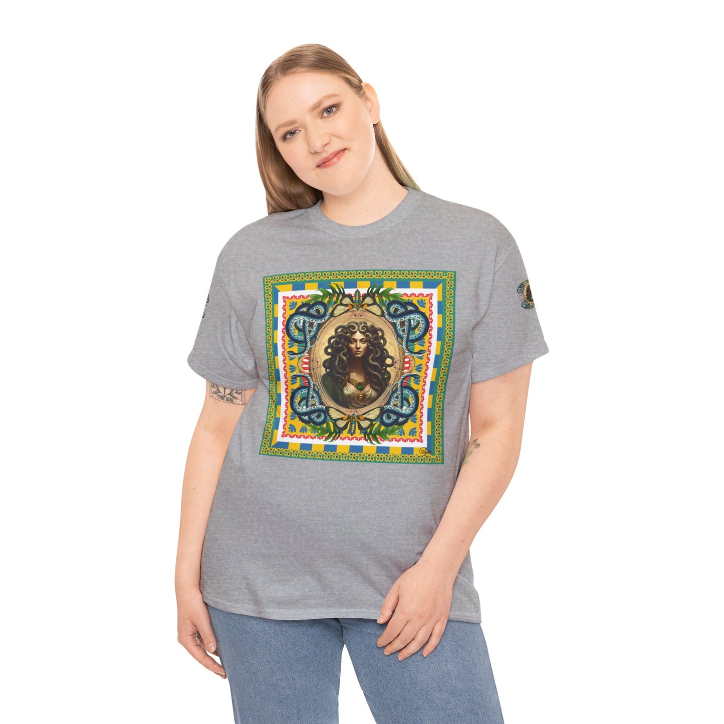 Mona Lisa Medusa - Unisex Cotton T-Shirt