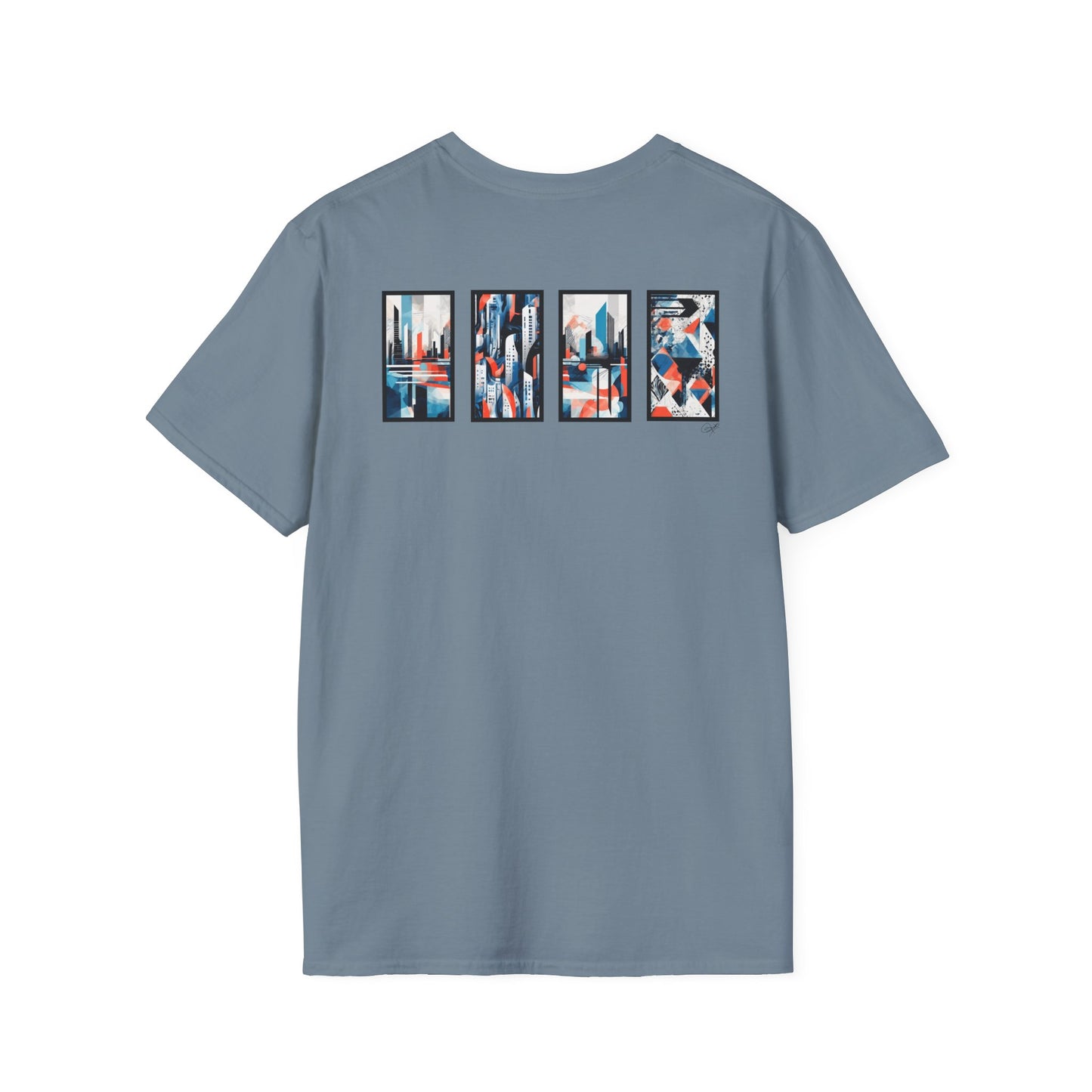 “Cityscape Blue” Abstract Art - Unisex T-Shirt