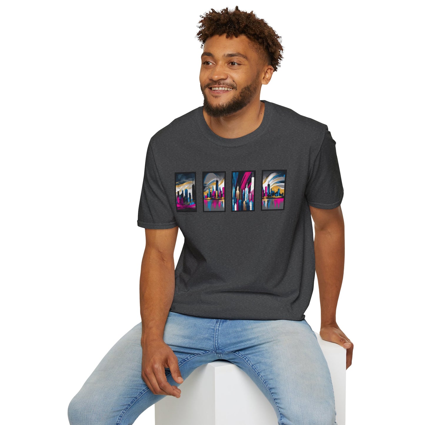 “Chicago Skyline” Abstract Art - Unisex T-Shirt