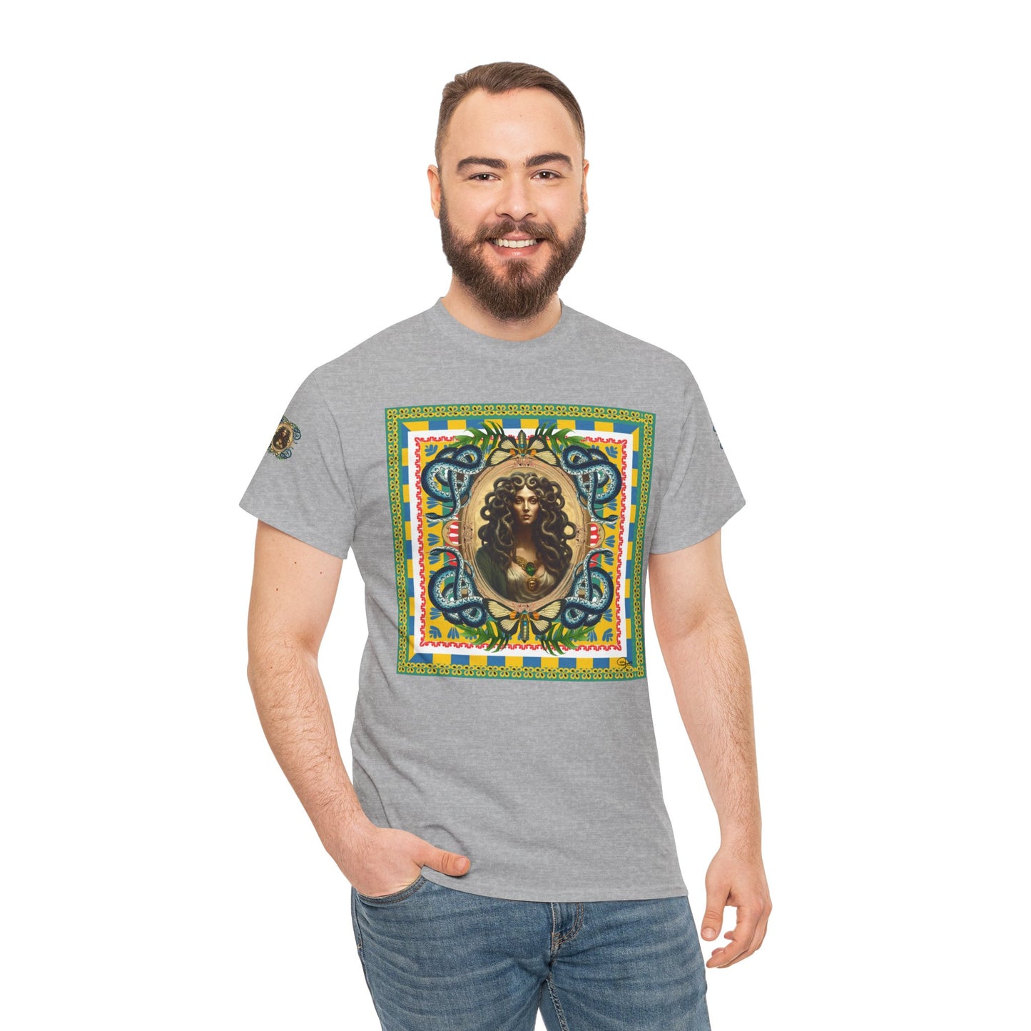 Mona Lisa Medusa - Unisex Cotton T-Shirt