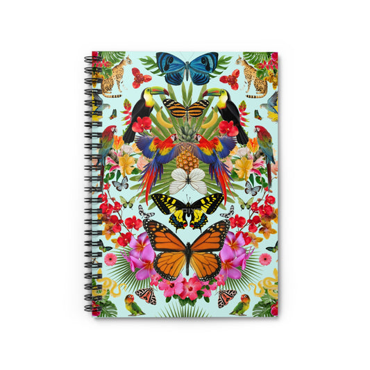Nature Notebook - Ruled Line with Butterflies and Tropical Birds