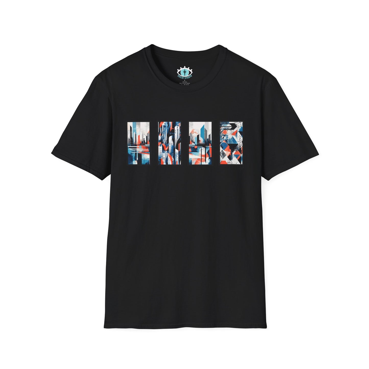 “Cityscape Blue” Abstract Art - Unisex T-Shirt