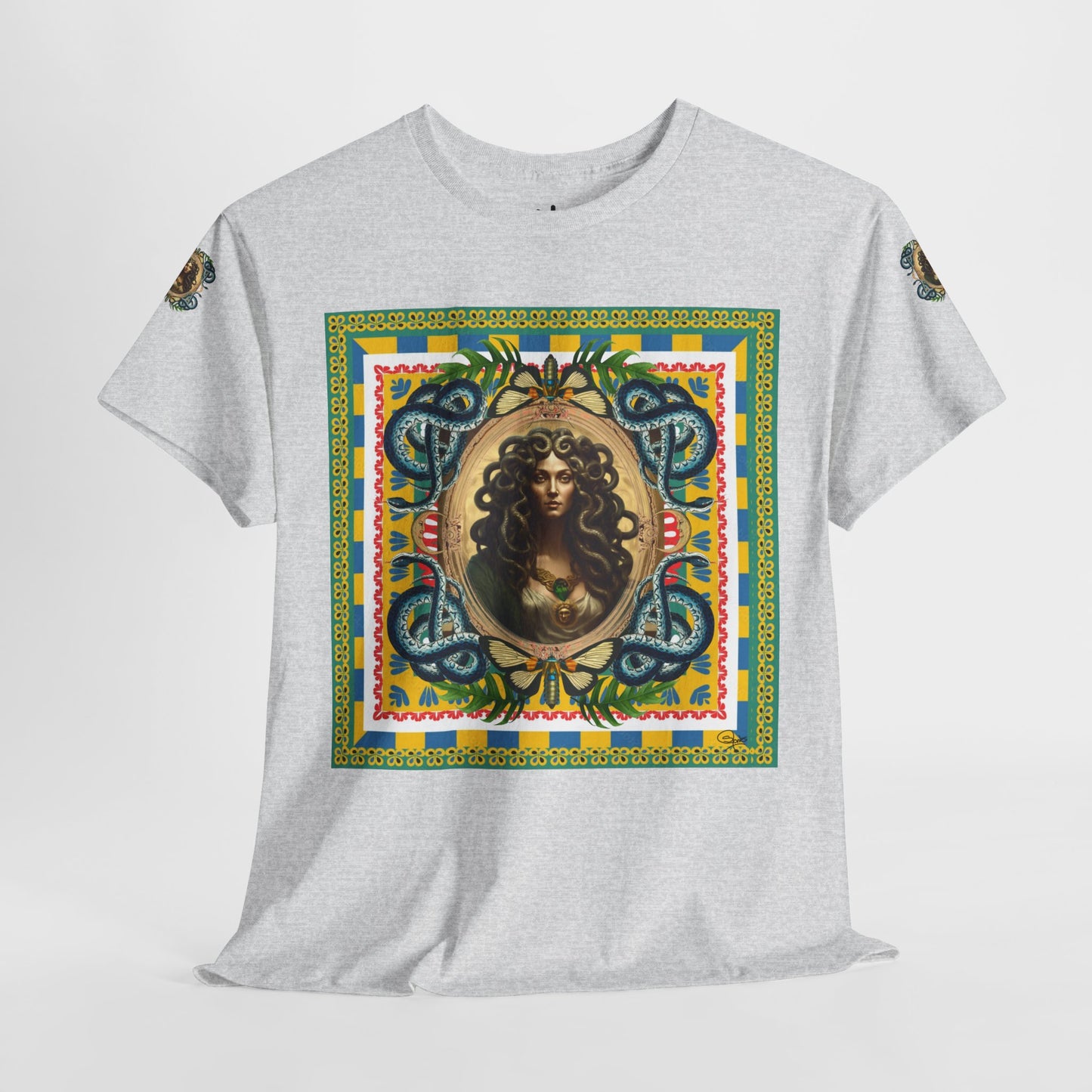 Mona Lisa Medusa - Unisex Cotton T-Shirt