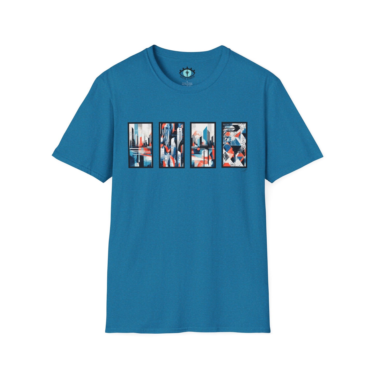 “Cityscape Blue” Abstract Art - Unisex T-Shirt