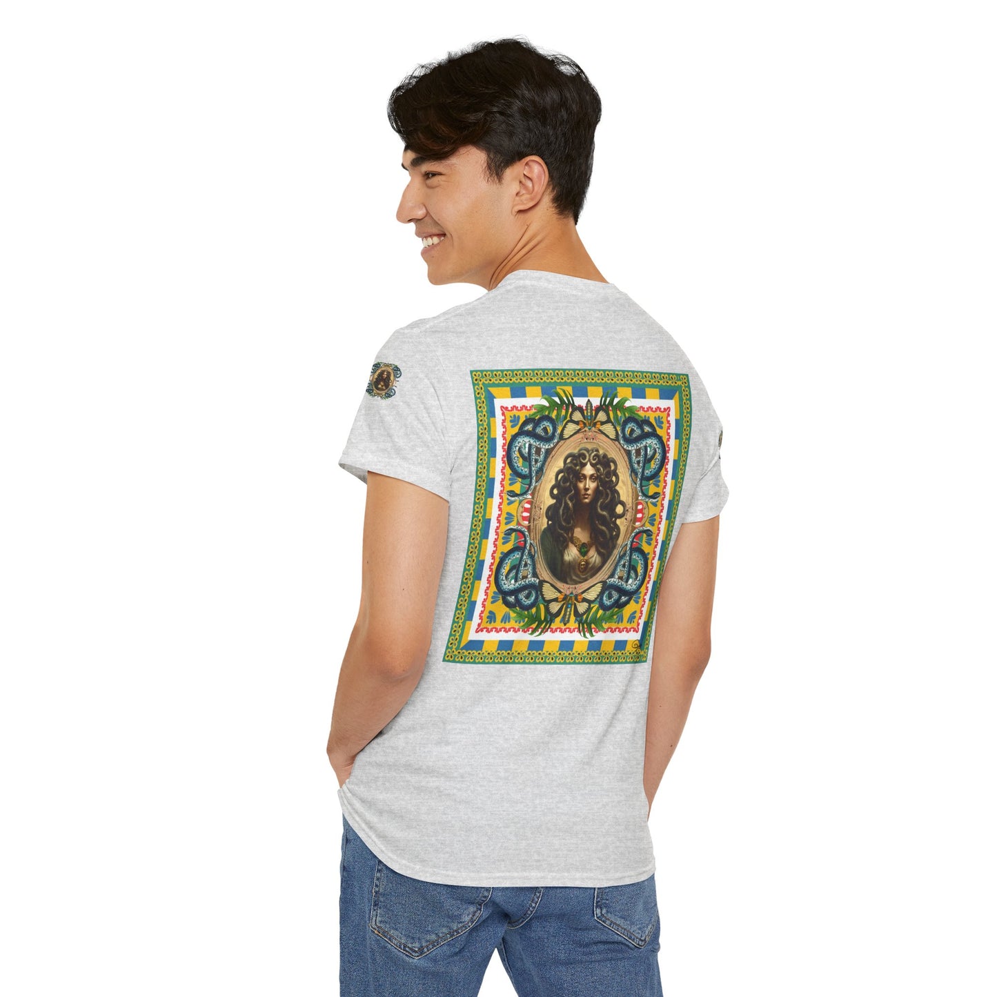 Mona Lisa Medusa - Unisex Cotton T-Shirt